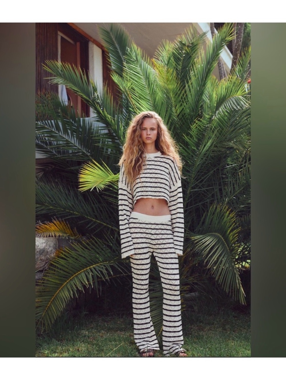 Zara Striped Crocheted Set - Size Large- NWT